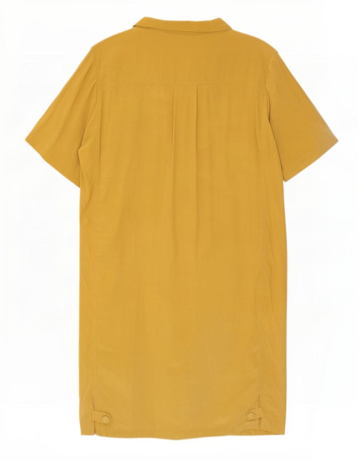 Vestido feminino Shift de Diana Bentall IT 50 XL seda amarela