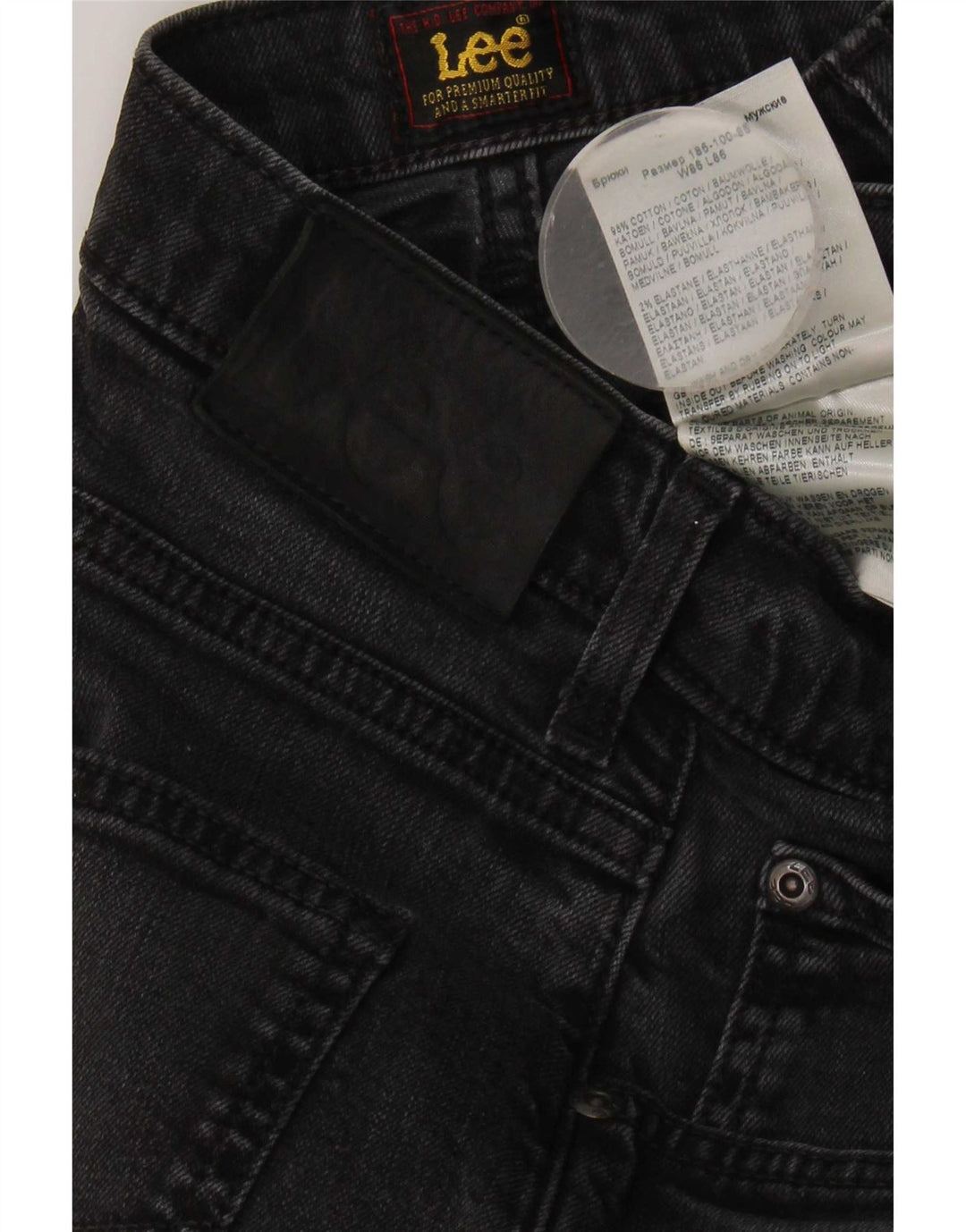 Lee Mens Brooklyn Straight Jeans W34 L30 Algodão Preto