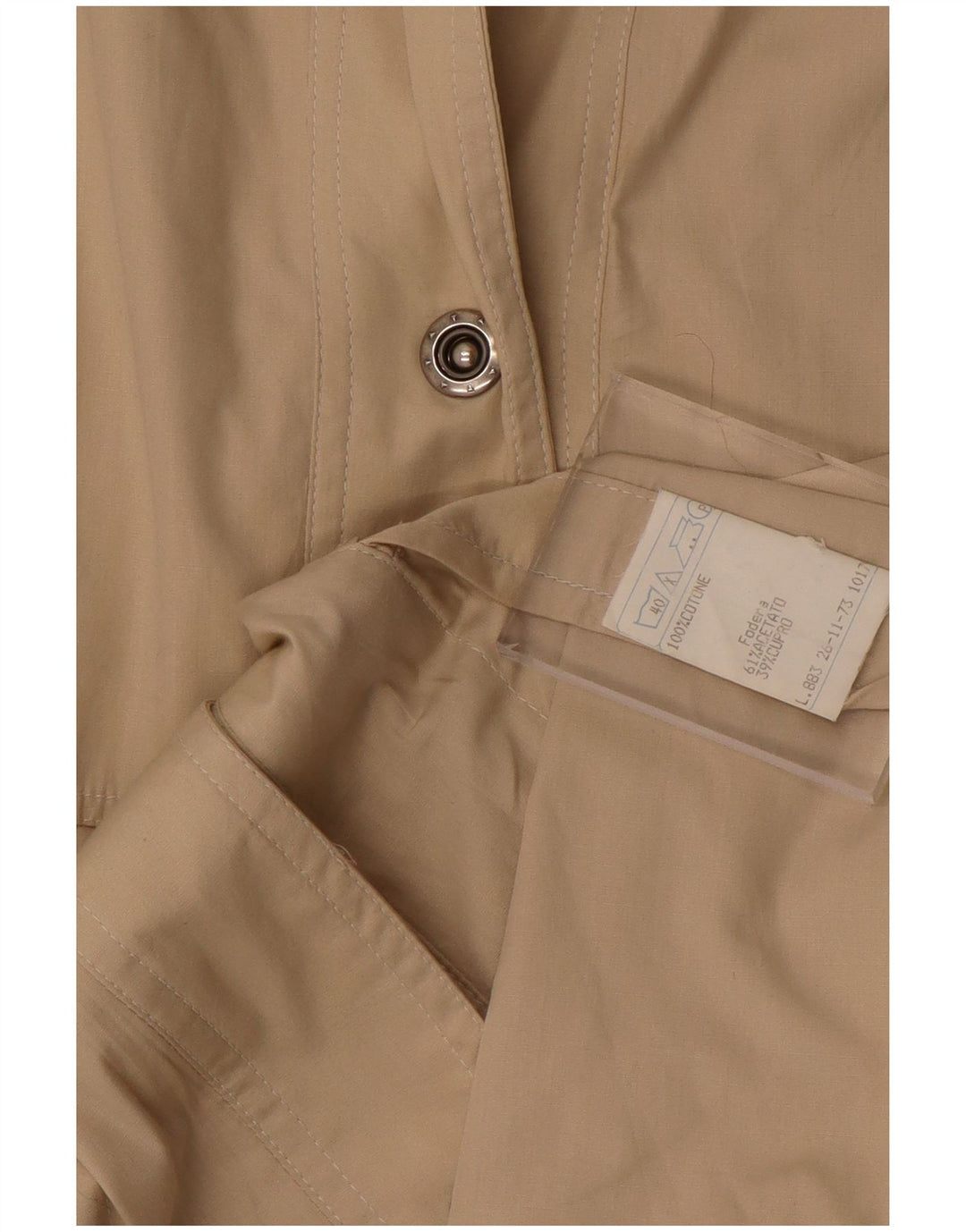 Trench Coat feminino vintage IT 46 grande algodão bege