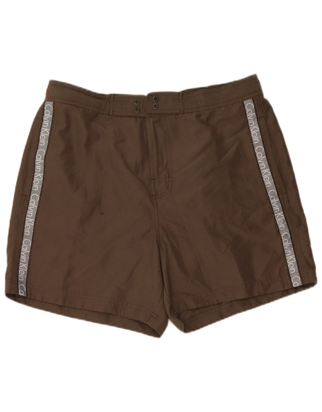 CALVIN KLEIN Calção de banho masculino gráfico grande poliéster cáqui