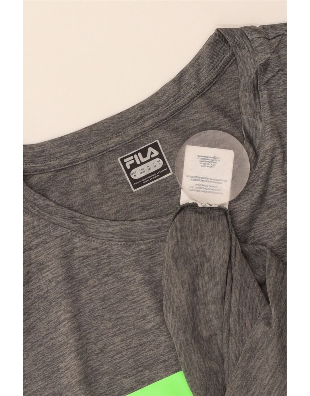 Camiseta feminina Fila Graphic UK 14 poliéster cinza médio