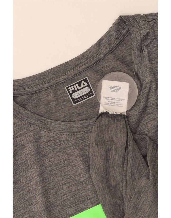 Camiseta feminina Fila Graphic UK 14 poliéster cinza médio