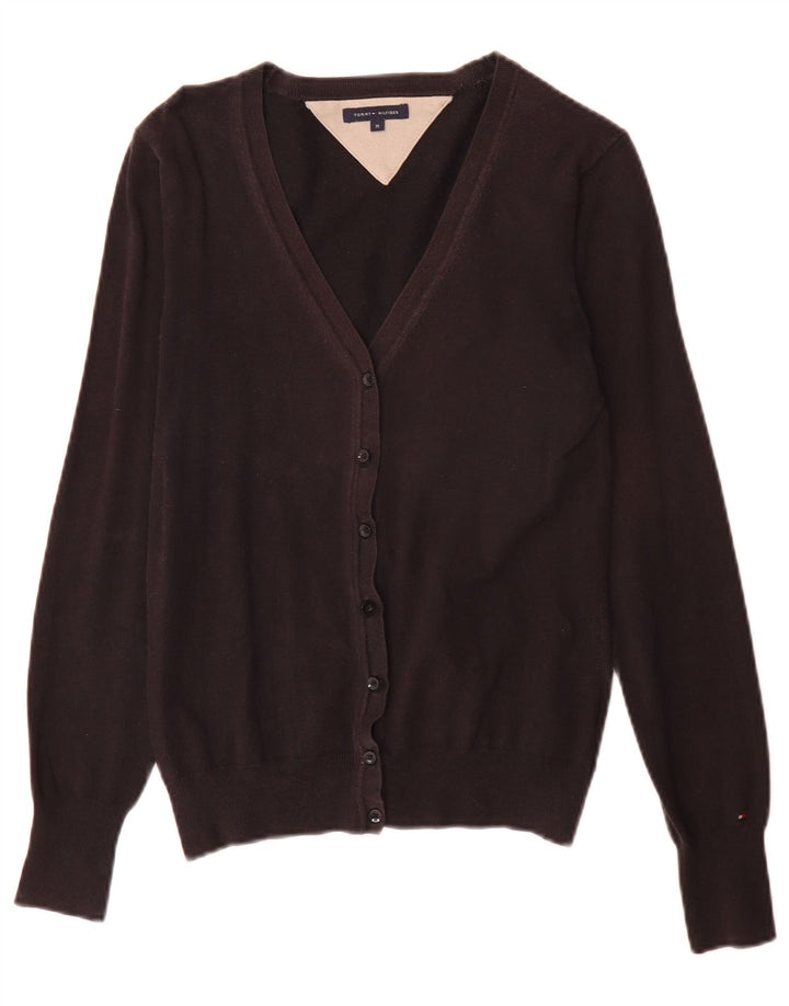 Suéter cardigã feminino Tommy Hilfiger médio preto algodão clássico