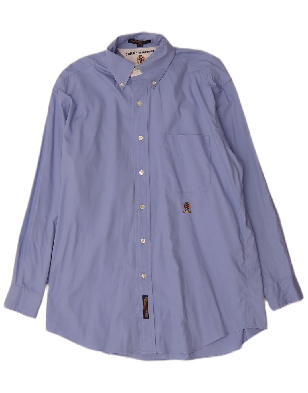 Camisa masculina Tommy Hilfiger tamanho 15 algodão azul médio