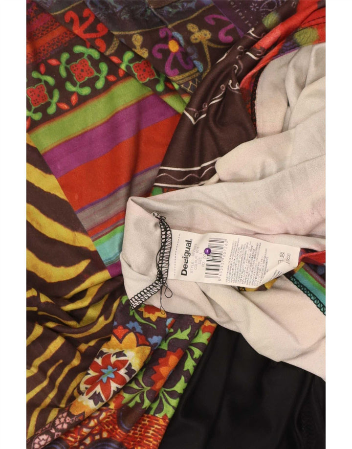Vestido feminino Desigual com estampa A-Line UK 14 patchwork grande multicolorido