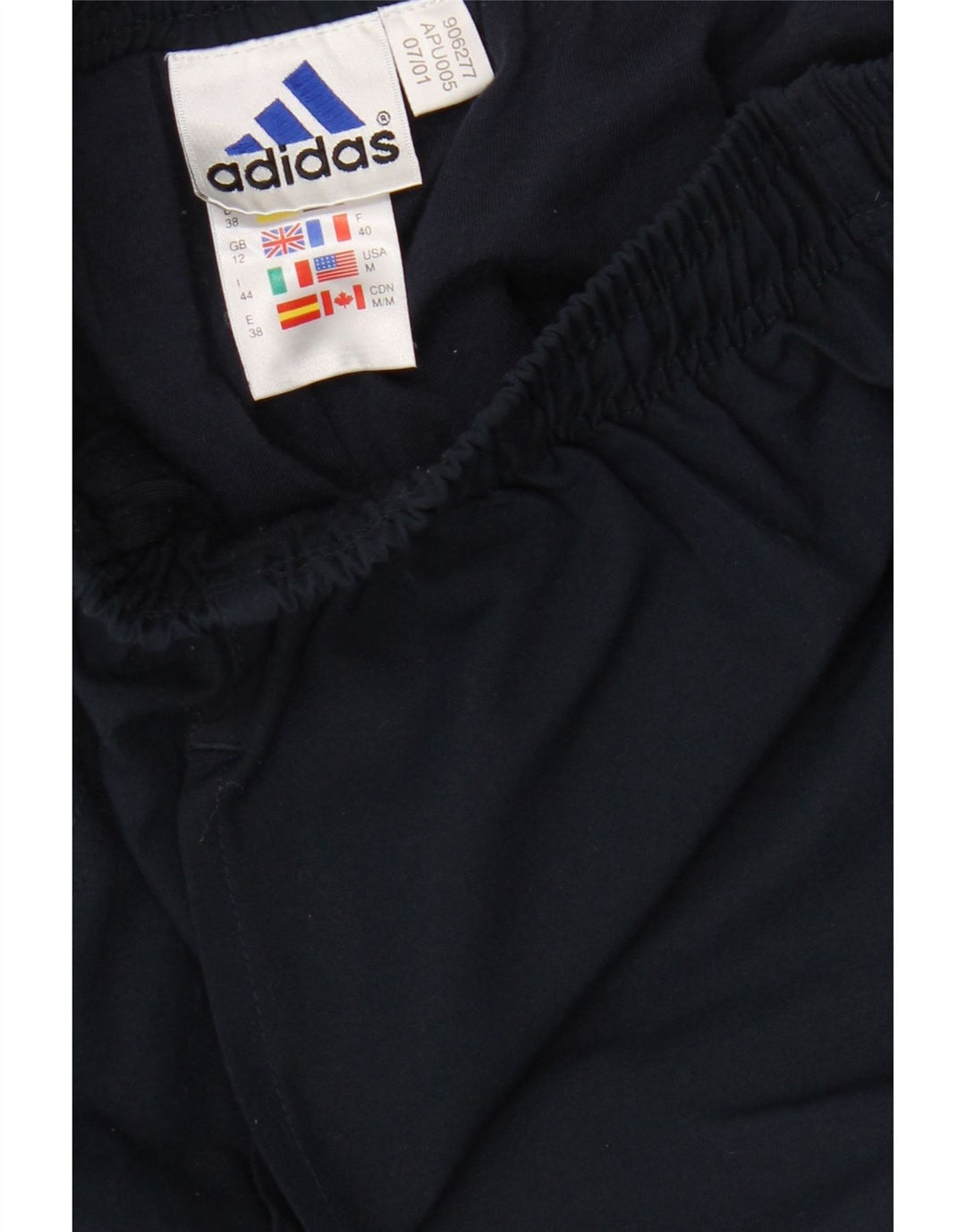 Calças de treino femininas ADIDAS UK 12 médio azul marinho poliéster