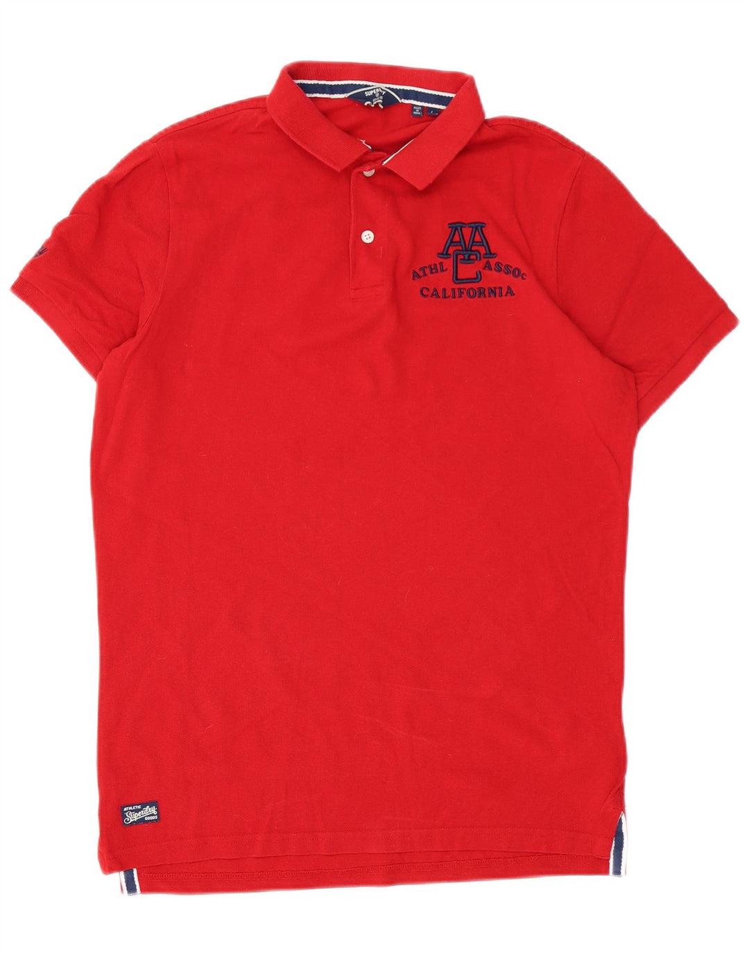 Superdry camisa polo masculina gráfica grande algodão vermelho