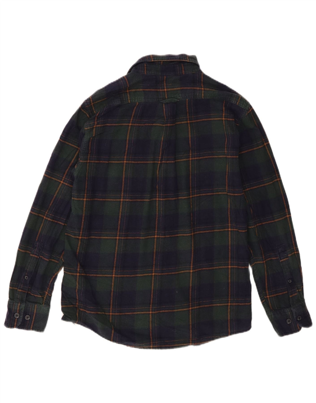 Camisa masculina de flanela Eddie Bauer de algodão xadrez médio azul marinho
