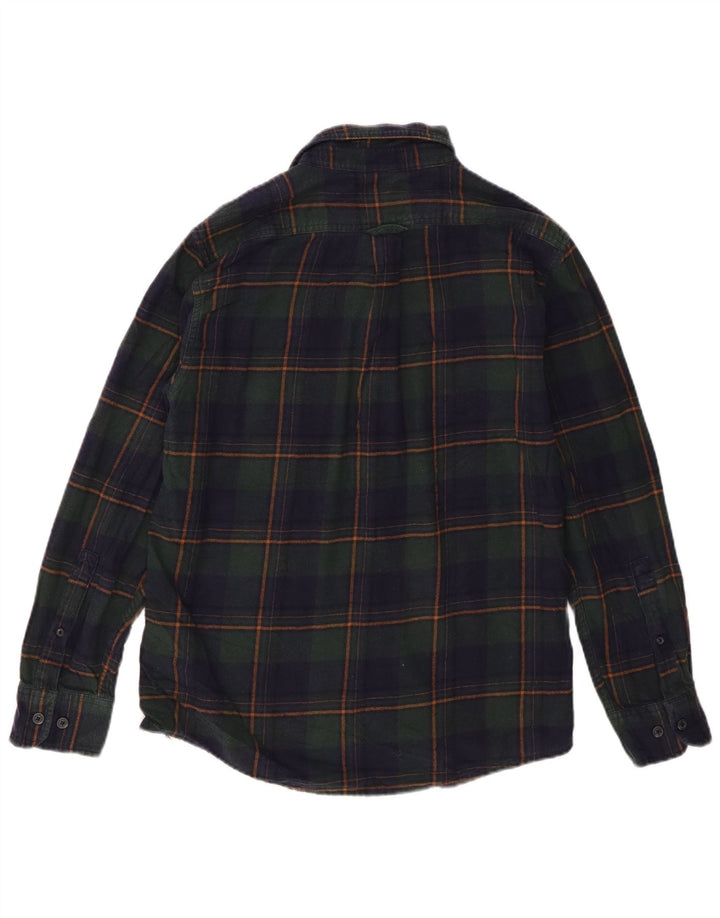 Camisa masculina de flanela Eddie Bauer de algodão xadrez médio azul marinho