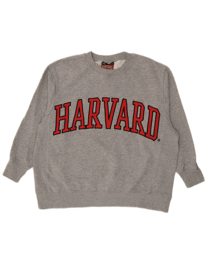 Zara Womens Harvard Graphic Oversized Moletom Jumper Reino Unido 10 Pequeno Cinza