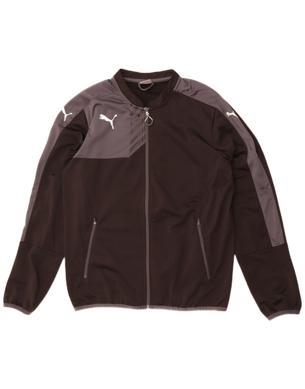 Puma Mens Treino Top Jaqueta Grande Poliéster Colorblock Preto