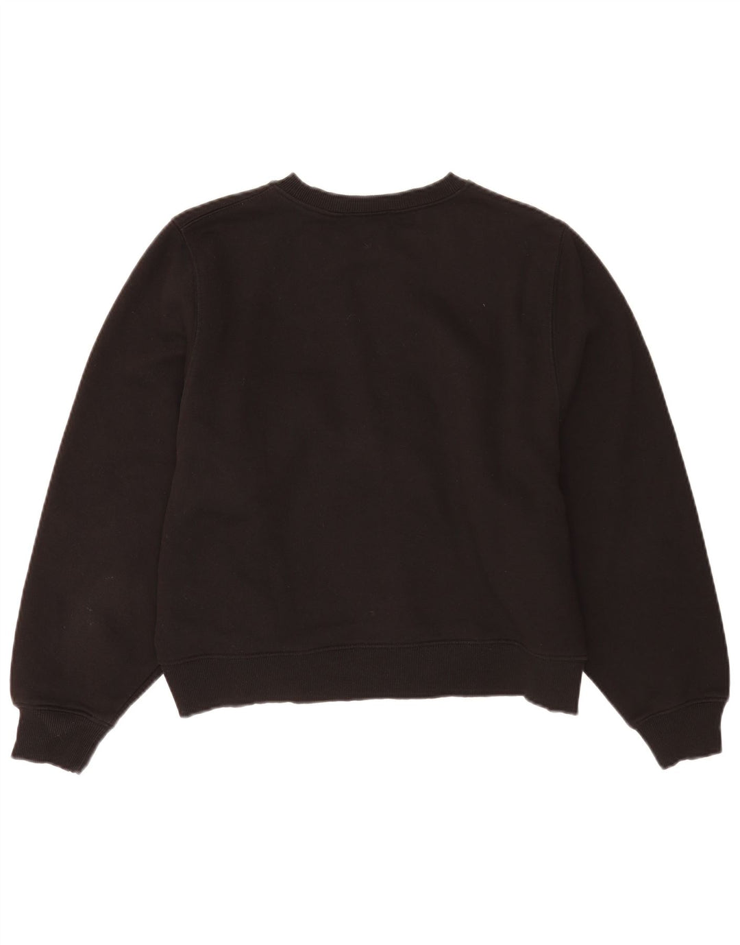 Zara Womens Crop Oversized Moletom Jumper Reino Unido 14 Médio Algodão Preto