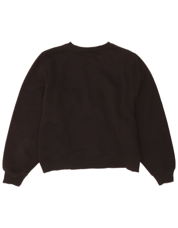 Zara Womens Crop Oversized Moletom Jumper Reino Unido 14 Médio Algodão Preto