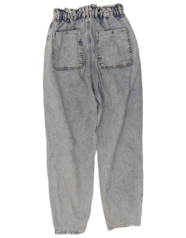 Zara Calça jeans feminina cintura alta solta EU 36 XS W26 L26 azul algodão