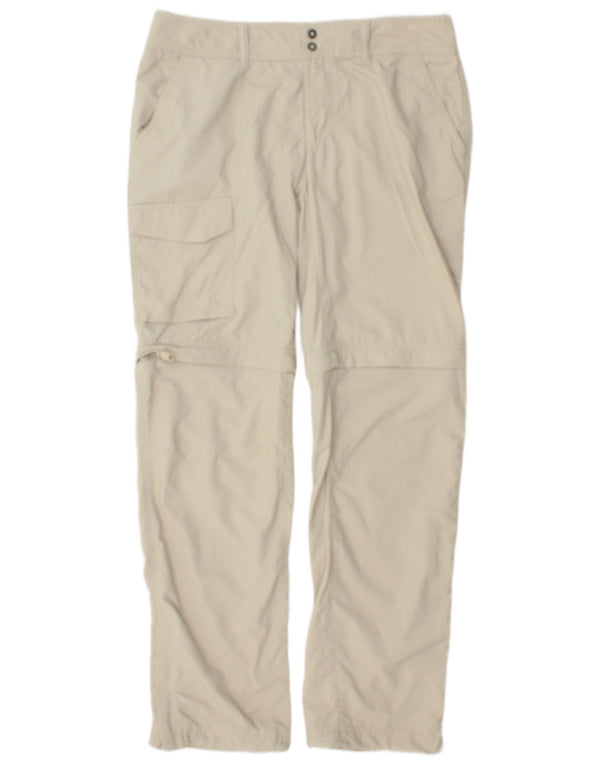 Calça cargo feminina Columbia Omni-Shade EUA 8 médio W30 L30 bege
