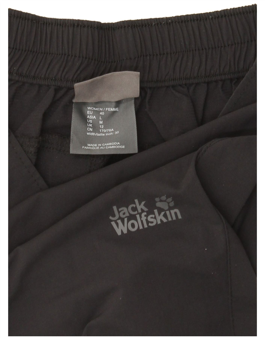 Bermuda feminina Jack Wolfskin Reino Unido 12 médio W32 preto
