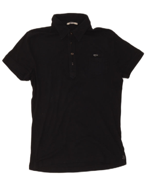 Camisa polo feminina Gas UK 10 pequena algodão preto