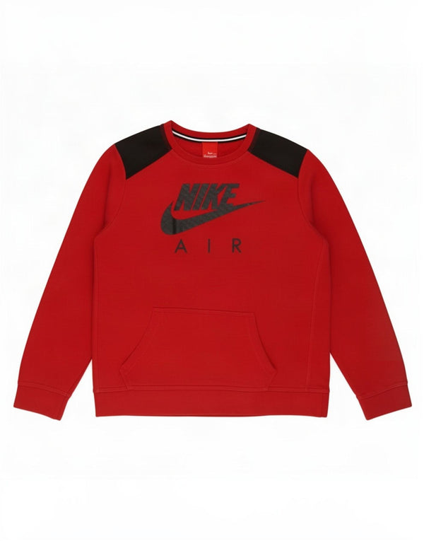 Moletom gráfico Nike Boys Jumper 13-14 anos XL vermelho colorblock algodão