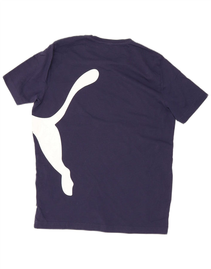 Puma Camiseta Masculina Graphic Top Pequeno Algodão Azul Marinho