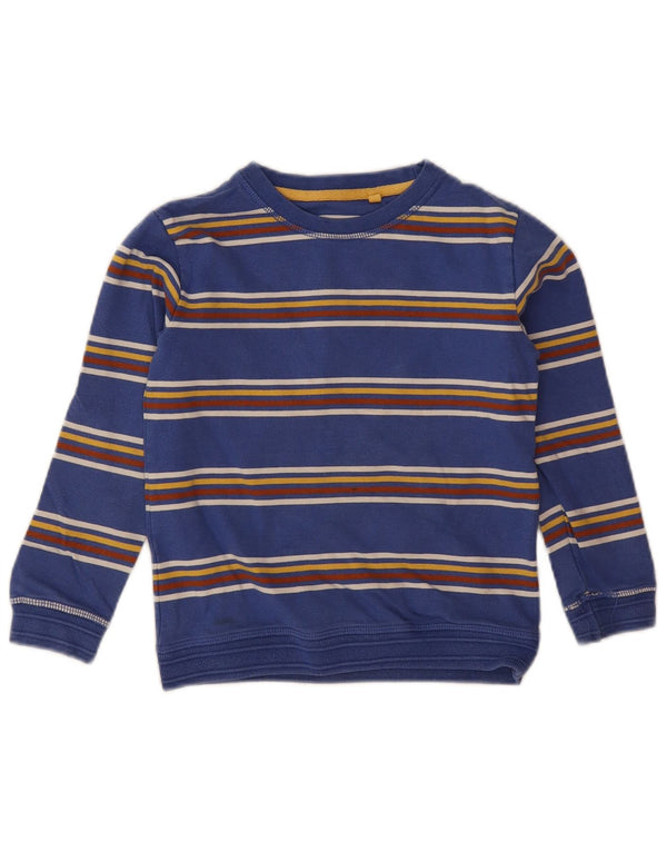 Moletom Fat Face Boys Jumper 5-6 Anos Algodão Listrado Azul