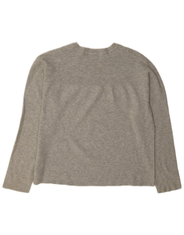 Suéter feminino Marks & Spencer com gola redonda Reino Unido 14 Viscose cinza médio