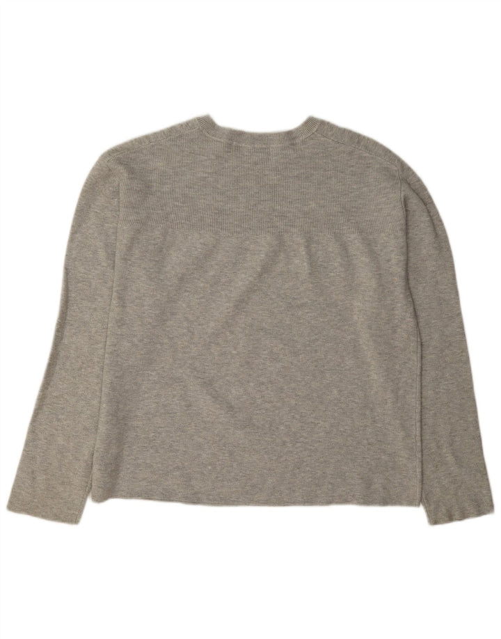 Suéter feminino Marks & Spencer com gola redonda Reino Unido 14 Viscose cinza médio