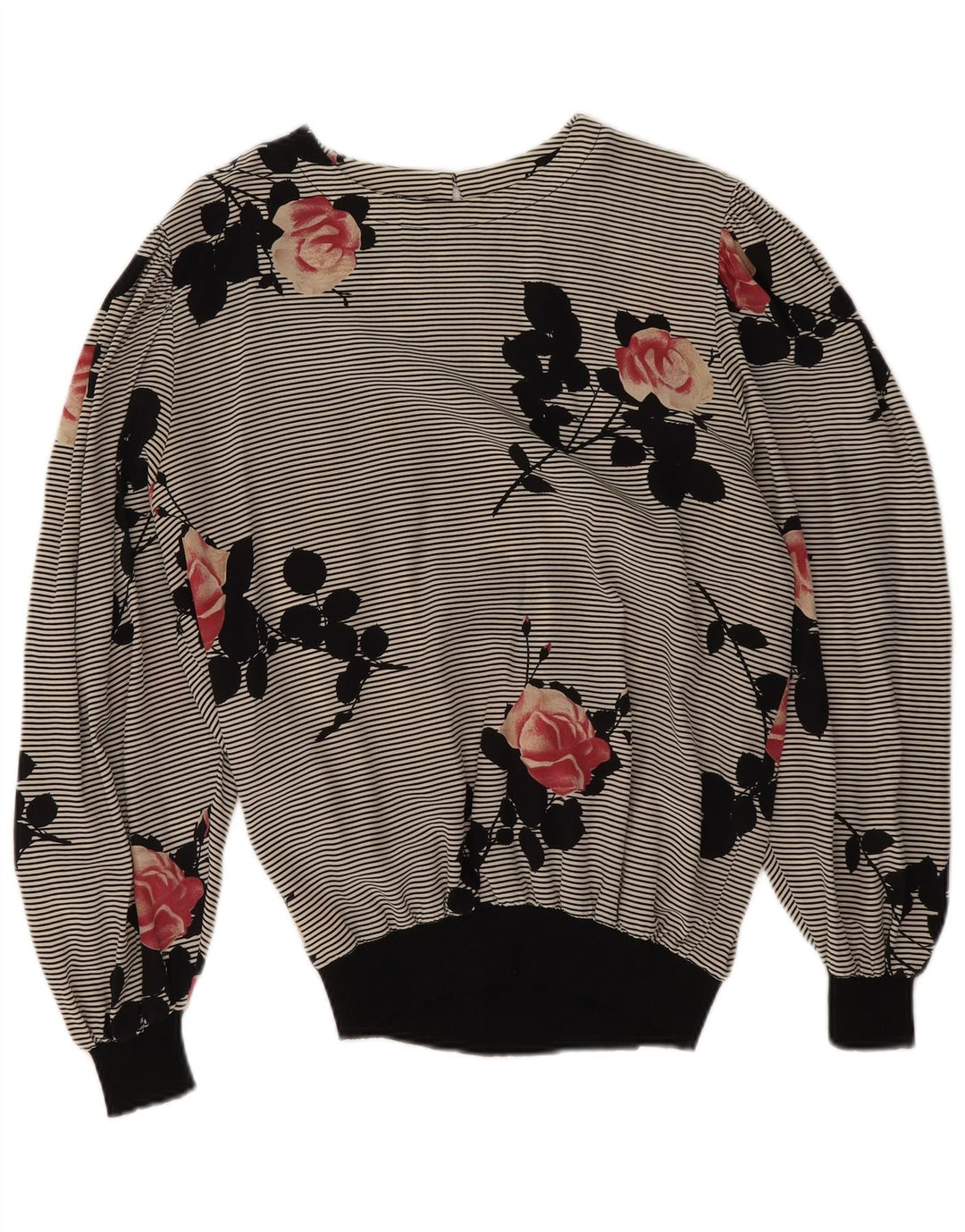 Blusa feminina de manga comprida Biffi Reino Unido 16 grande seda floral cinza