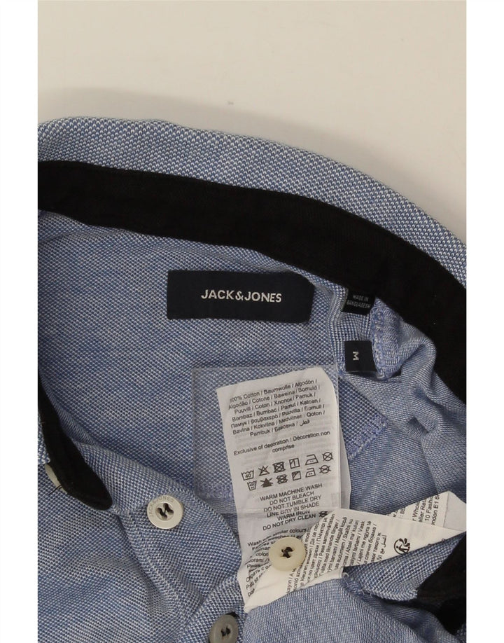 Camisa polo masculina Jack & Jones de algodão azul médio