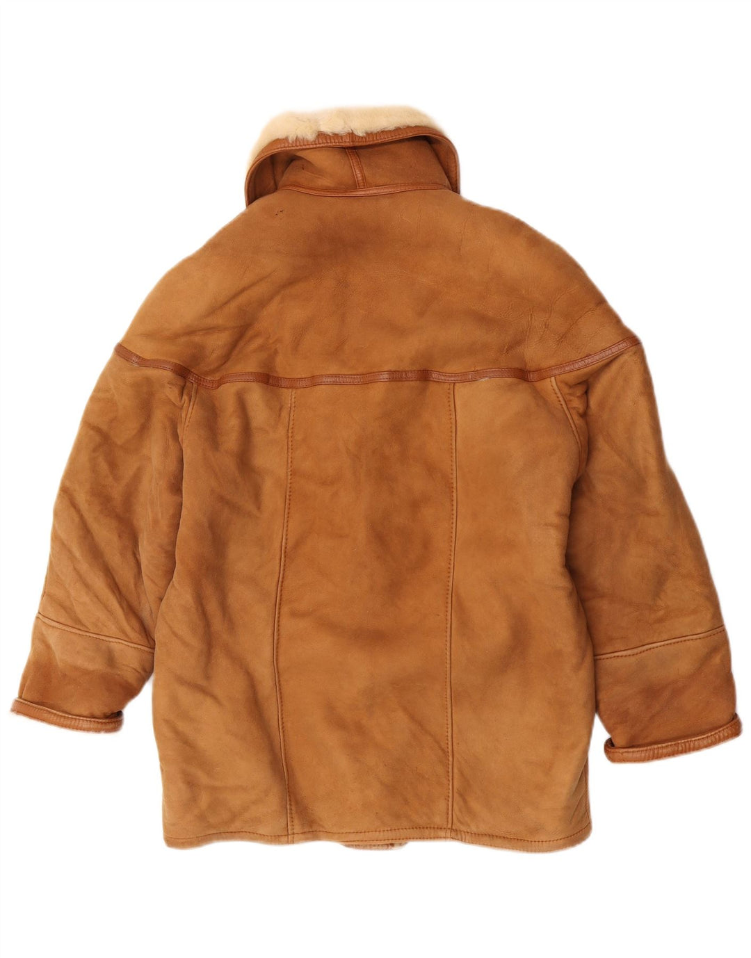 Jaqueta feminina vintage de shearling IT 42 Shearling bege médio