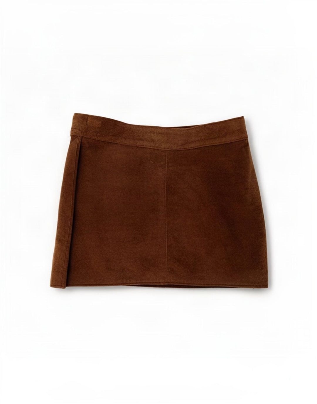 Mini saia feminina de camurça Zara IT 44 médio W25 marrom