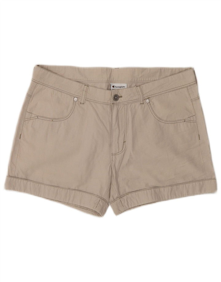 Shorts feminino casual Champion médio W30 bege Houndstooth