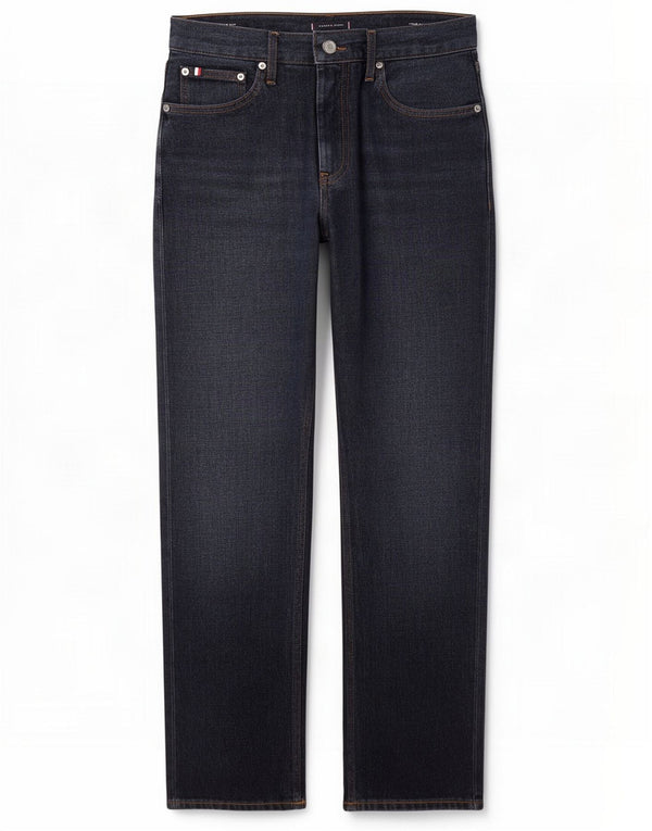 Tommy Hilfiger Mens Mercer Straight Jeans W33 L32 Azul Marinho Algodão