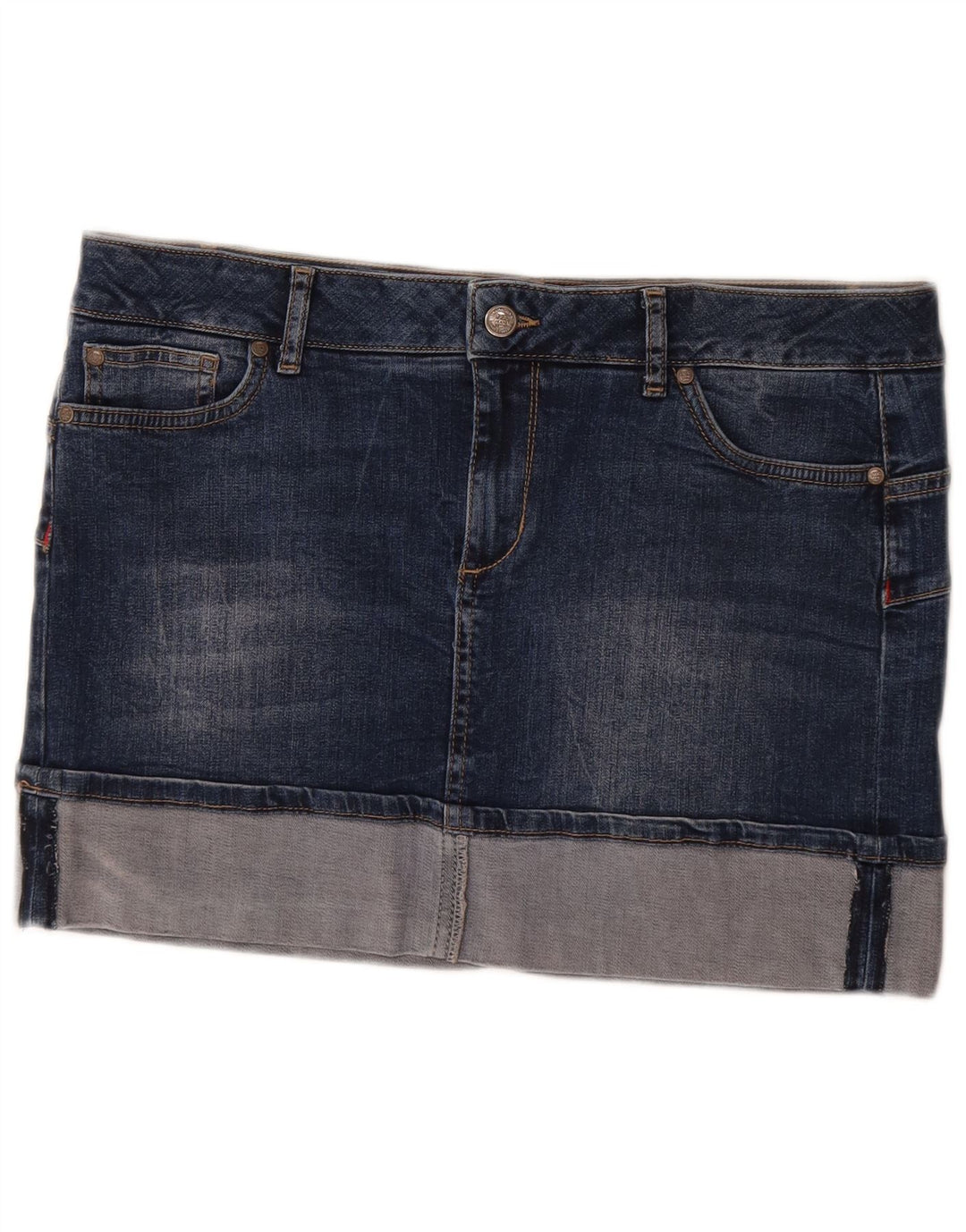 Saia jeans feminina Liu Jo W32 grande algodão azul marinho
