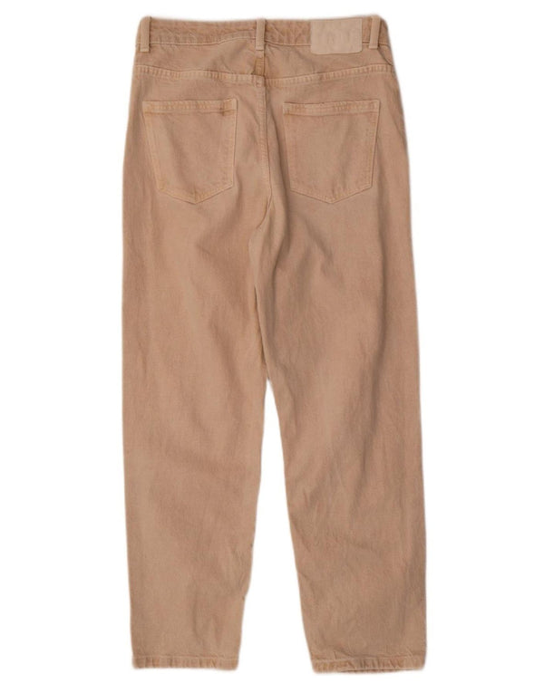 Calça feminina reta casual Zara EU 40 médio W30 L28 algodão bege