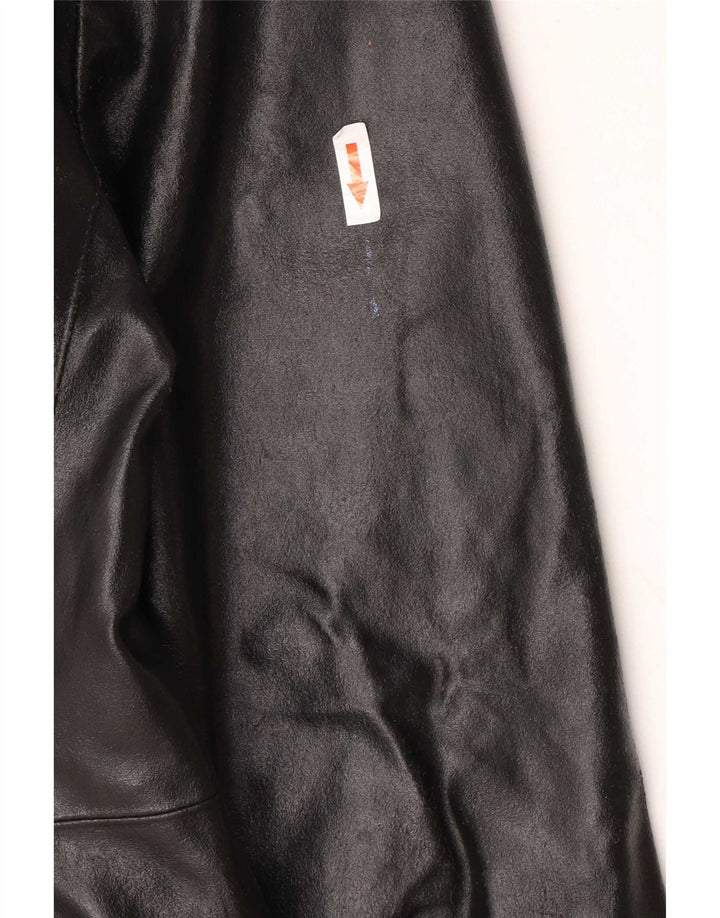 Casaco de couro feminino vintage IT 46 grande preto