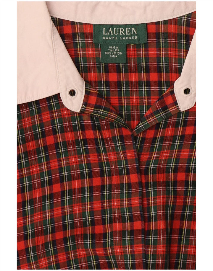 Blusa feminina RALPH LAUREN Reino Unido 18 XL xadrez vermelho