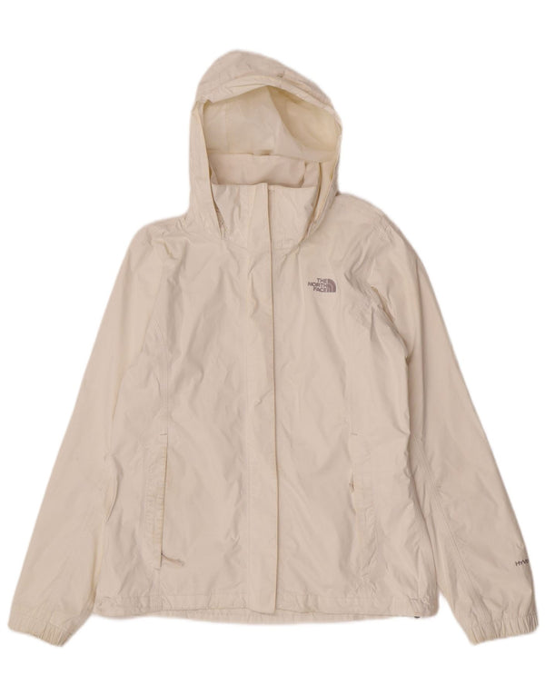 Jaqueta de chuva feminina com capuz The North Face UK 14 nylon branco médio