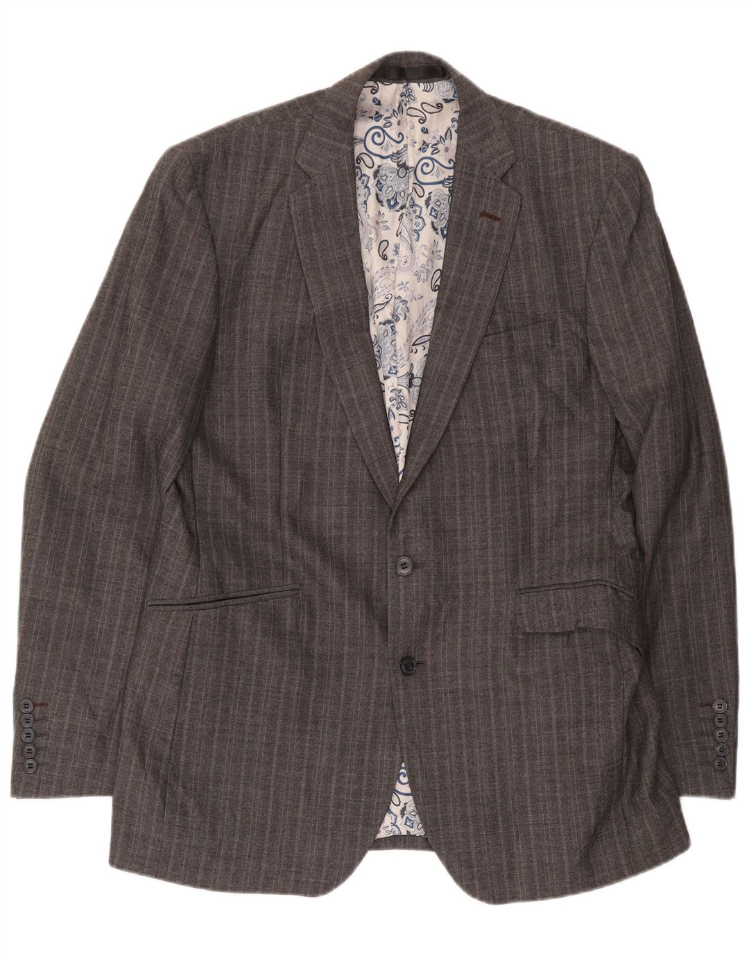 Jaqueta Marks & Spencer masculina Autograph Blazer Reino Unido 42 grande espinha de peixe cinza