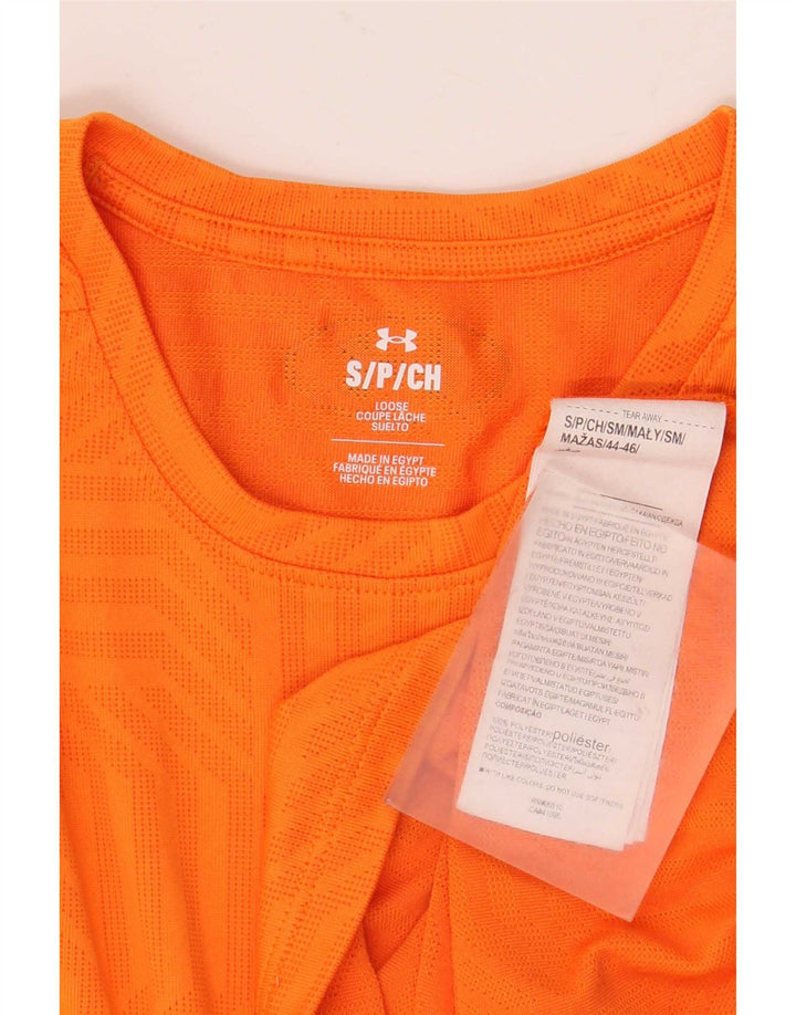Under Armour Mens Camiseta Top Pequeno Poliéster Geométrico Laranja