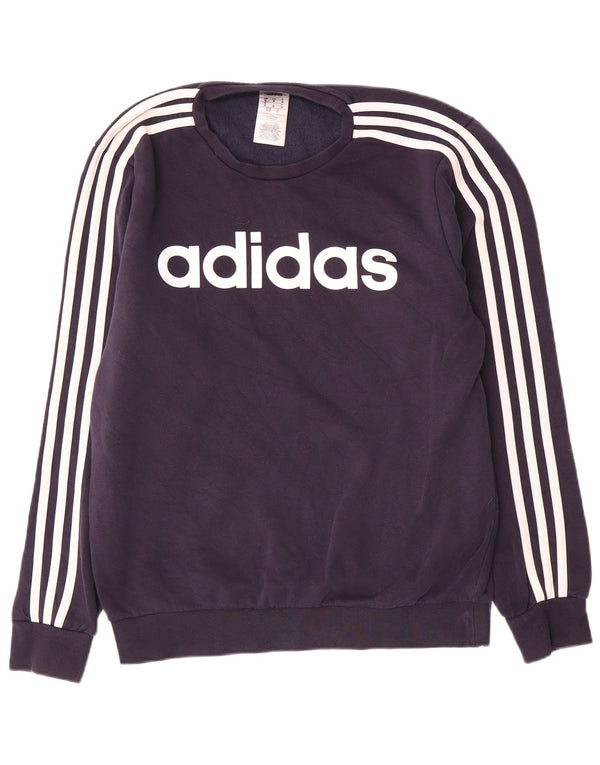 Adidas Mens Moletom Jumper Médio Azul Marinho Poliéster