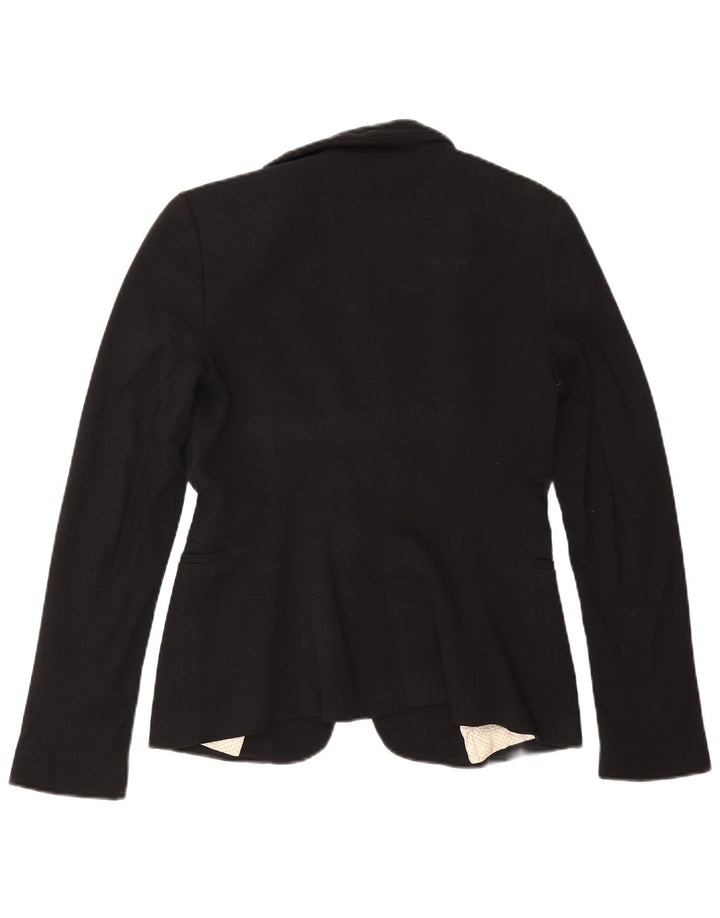 Jaqueta blazer feminina Zara com 1 botão Reino Unido 10 pequena viscose preta