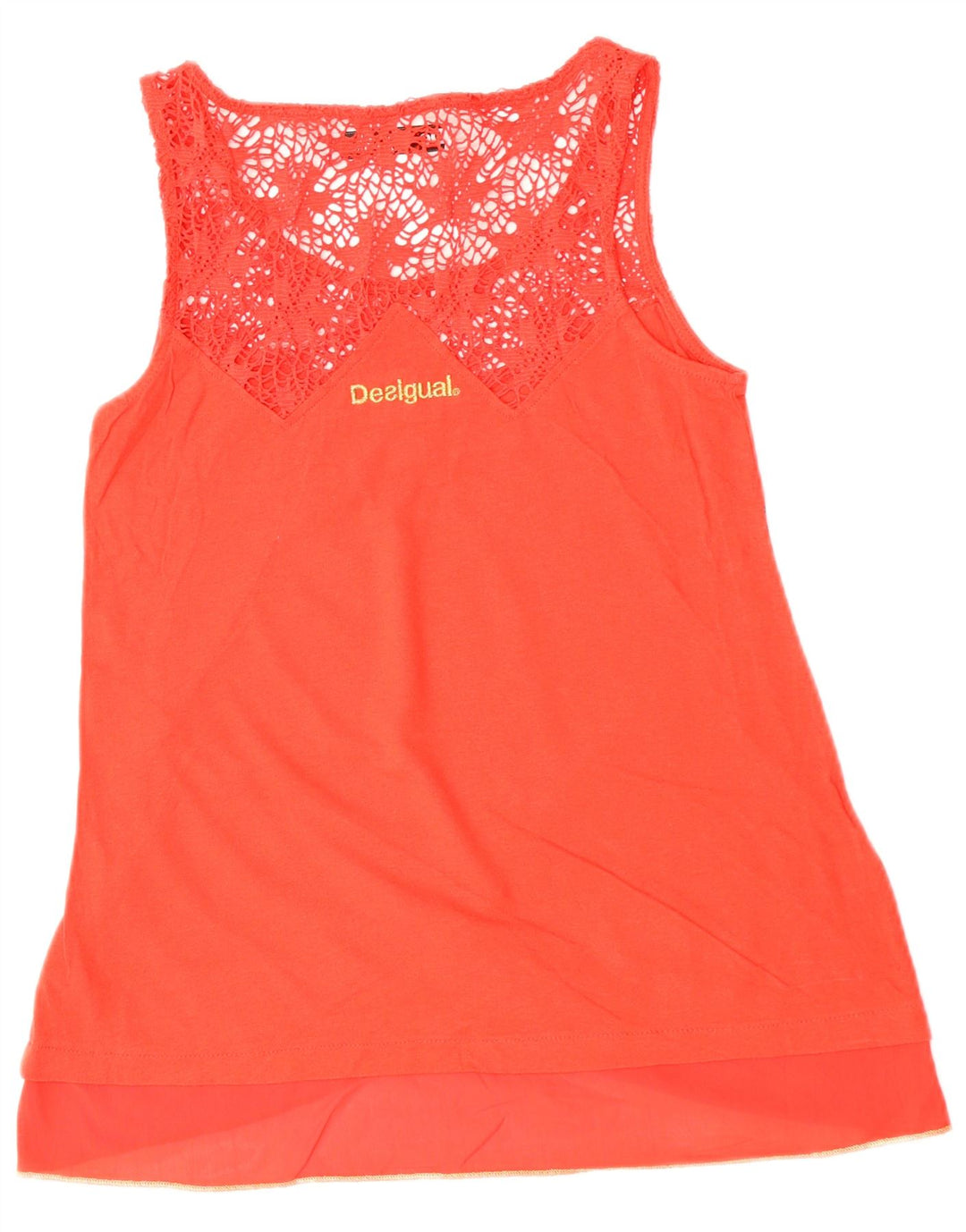 Blusa feminina sem mangas DESIGUAL UK 10 pequeno algodão floral vermelho