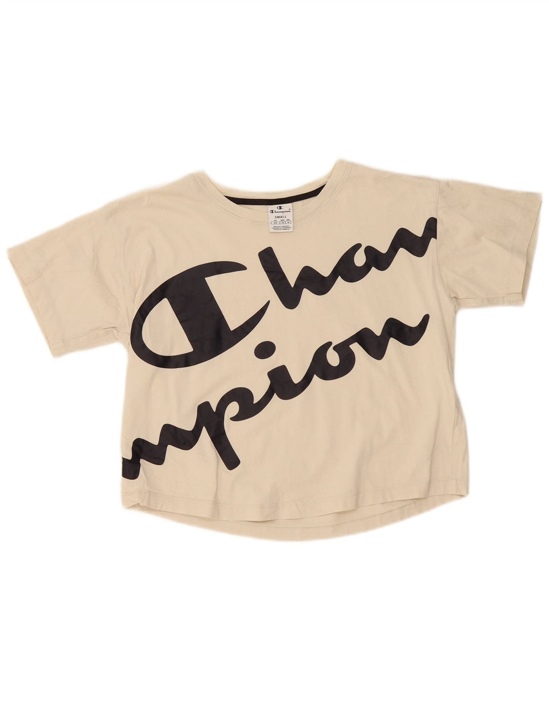 Camiseta feminina CHAMPION com estampa oversized UK 10 pequena bege