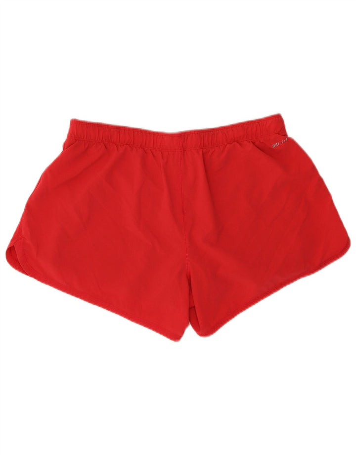 Shorts esportivos femininos NIKE Dri Fit UK 16 grande poliéster vermelho