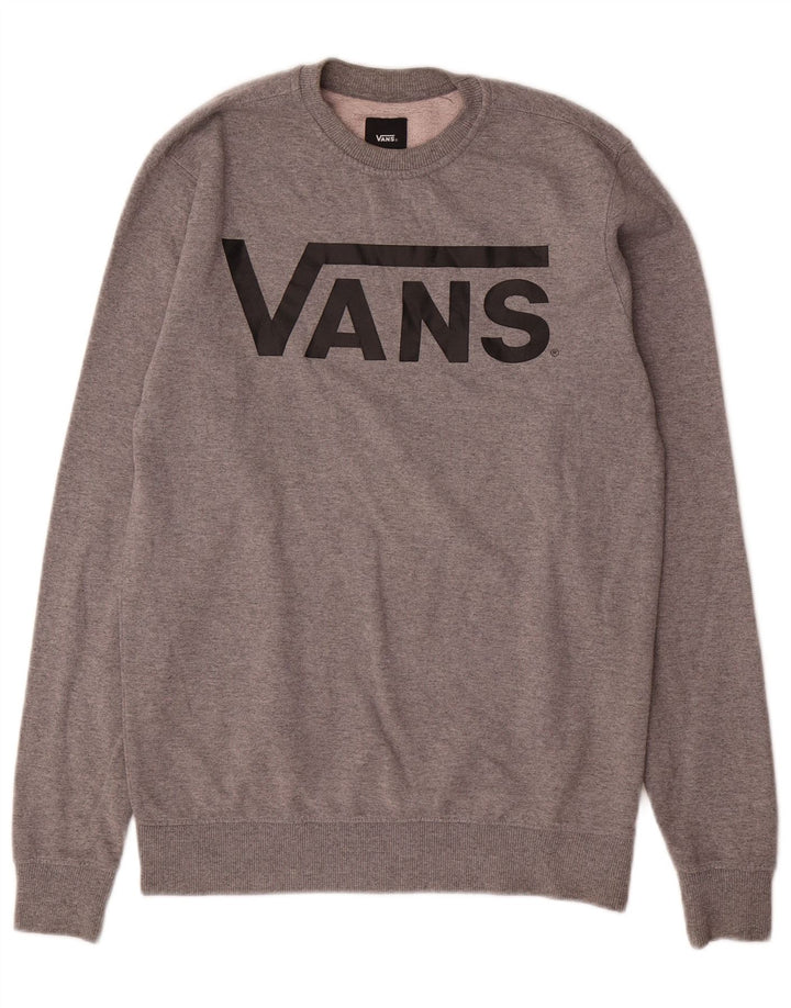 Vans Mens Graphic Moletom Jumper XS Cinza Algodão
