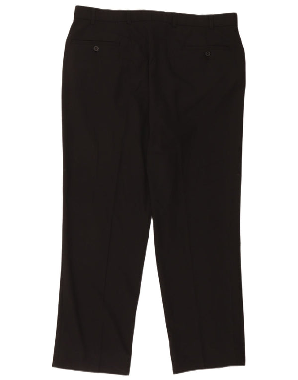 Calça masculina reta casual Marks & Spencer W36 L29 poliéster preto