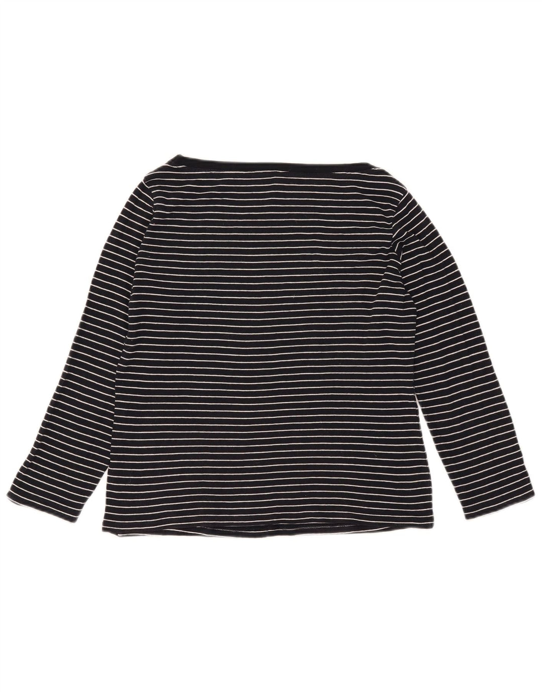 Top feminino Marks & Spencer de manga comprida UK 16 grande listra azul marinho