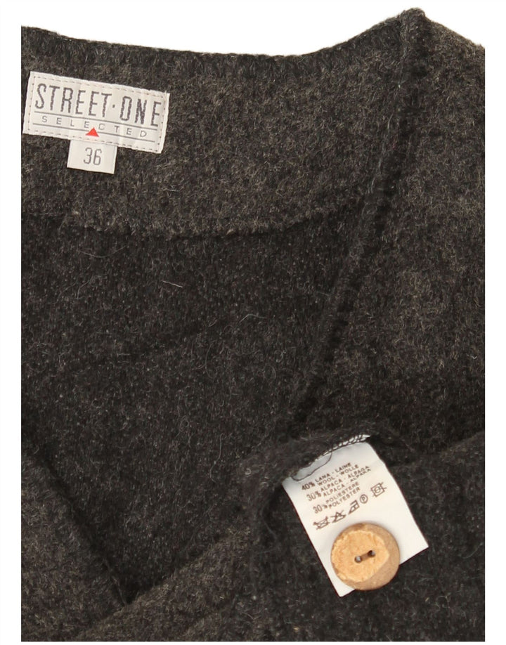 Jaqueta blazer feminina de grandes dimensões com 4 botões Street One EU 36 pequena lã cinza