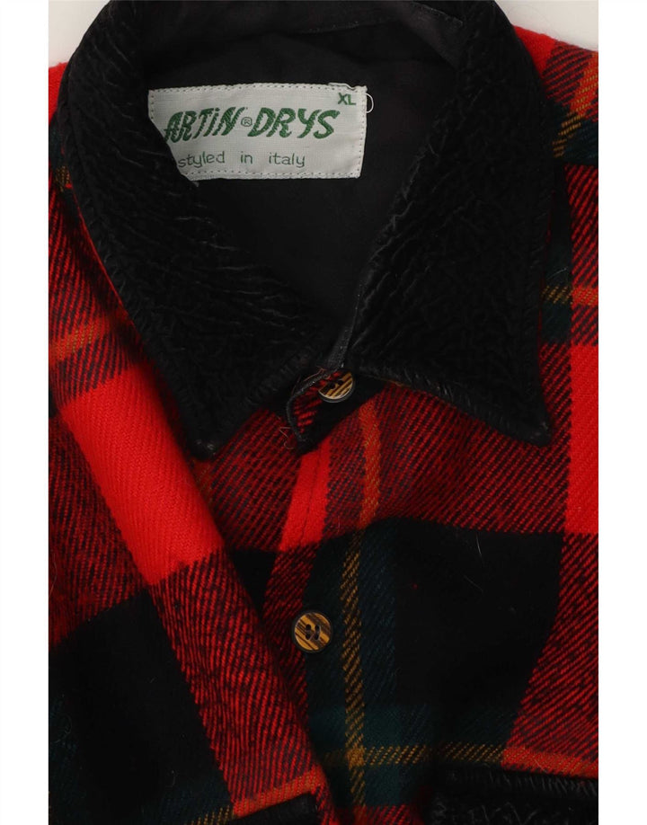 Camisa masculina vintage de flanela XL xadrez vermelho