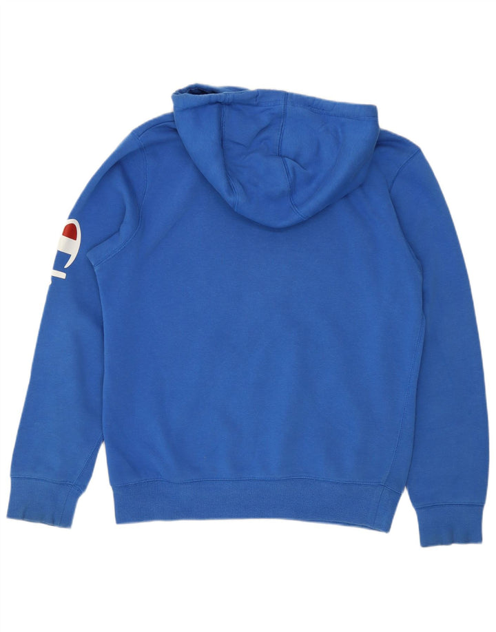 Jumper com capuz gráfico masculino Champion pequeno azul algodão